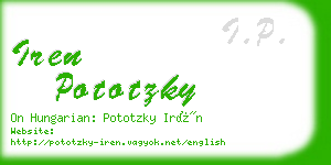 iren pototzky business card